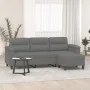 Sofá de 3 plazas y taburete tela microfibra gris oscuro 180 cm de , Sofás - Ref: Foro24-3201233, Precio: 360,06 €, Descuento: %