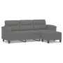 Sofá de 3 plazas y taburete tela microfibra gris oscuro 180 cm de , Sofás - Ref: Foro24-3201233, Precio: 360,06 €, Descuento: %