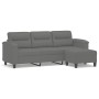 Sofá de 3 plazas y taburete tela microfibra gris oscuro 180 cm de , Sofás - Ref: Foro24-3201233, Precio: 368,54 €, Descuento: %