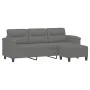 Sofá de 3 plazas y taburete tela microfibra gris oscuro 180 cm de , Sofás - Ref: Foro24-3201233, Precio: 360,06 €, Descuento: %