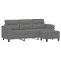 Sofá de 3 plazas y taburete tela microfibra gris oscuro 180 cm de , Sofás - Ref: Foro24-3201233, Precio: 368,54 €, Descuento: %