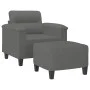 Sillón con taburete tela de microfibra gris oscuro 60 cm de , Sofás - Ref: Foro24-3201227, Precio: 210,14 €, Descuento: %