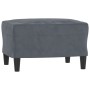 Sofá de 3 plazas con taburete de terciopelo gris oscuro 180 cm de , Sofás - Ref: Foro24-3201175, Precio: 308,93 €, Descuento: %