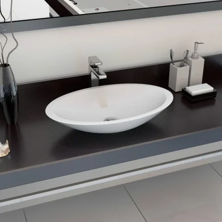 Lavabo 59,3x35,1x10,7 cm resina mineral/mármol blanco de vidaXL, Lavabos - Ref: Foro24-144069, Precio: 109,55 €, Descuento: %