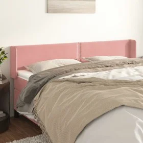 Pink velvet headboard 203x16x78/88 cm by , Headboards and footboards - Ref: Foro24-3118699, Price: 60,19 €, Discount: %