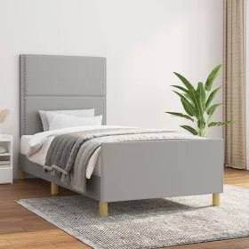 Estructura de cama con cabecero de tela gris claro 80x200 cm de , Camas y somieres - Ref: Foro24-3124928, Precio: 119,55 €, D...