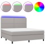 Cama box spring colchón y luces LED tela gris claro 180x200 cm de , Camas y somieres - Ref: Foro24-3134813, Precio: 581,83 €,...