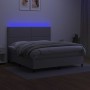Cama box spring colchón y luces LED tela gris claro 180x200 cm de , Camas y somieres - Ref: Foro24-3134813, Precio: 581,83 €,...