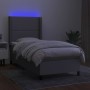 Cama box spring colchón y luces LED tela gris claro 80x200 cm de , Camas y somieres - Ref: Foro24-3138189, Precio: 308,71 €, ...
