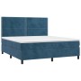 Cama box spring con colchón terciopelo azul oscuro 160x200 cm de , Camas y somieres - Ref: Foro24-3142975, Precio: 548,31 €, ...