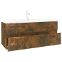 Mueble de baño con lavabo madera contrachapada roble ahumado de , Tocadores de baño - Ref: Foro24-3152885, Precio: 306,69 €, ...