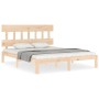 Estructura de cama con cabecero madera maciza 160x200 cm de , Camas y somieres - Ref: Foro24-3193606, Precio: 130,28 €, Descu...
