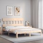 Estructura de cama con cabecero madera maciza 160x200 cm de , Camas y somieres - Ref: Foro24-3193606, Precio: 130,28 €, Descu...