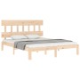 Estructura de cama con cabecero madera maciza 160x200 cm de , Camas y somieres - Ref: Foro24-3193606, Precio: 130,28 €, Descu...