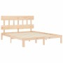 Estructura de cama con cabecero madera maciza 160x200 cm de , Camas y somieres - Ref: Foro24-3193606, Precio: 130,28 €, Descu...