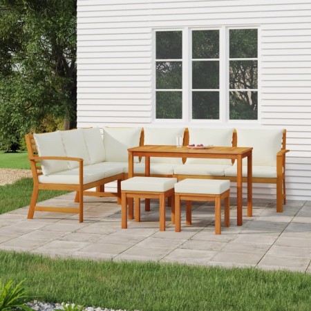 Juego comedor jardín y cojines 7 piezas madera maciza acacia de , Conjuntos de jardín - Ref: Foro24-3154968, Precio: 758,63 €...