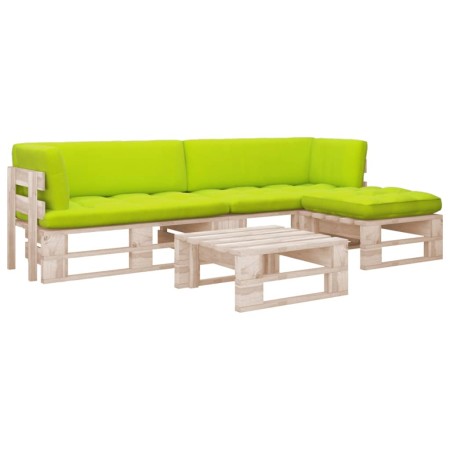 Muebles de palets 4 pzas y cojines madera pino impregnada de , Conjuntos de jardín - Ref: Foro24-3066827, Precio: 329,64 €, D...