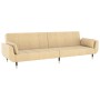 Sofá cama de 2 plazas con dos cojines terciopelo crema de , Sofás - Ref: Foro24-337591, Precio: 304,36 €, Descuento: %