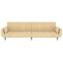 Sofá cama de 2 plazas con dos cojines terciopelo crema de , Sofás - Ref: Foro24-337591, Precio: 304,36 €, Descuento: %