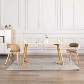 Dining chairs, 2 units, curved wood and taupe gray fabric by , dining chairs - Ref: Foro24-287390, Price: 259,22 €, Discount: %