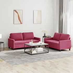 Juego de sofás con cojines 2 piezas terciopelo rojo tinto de , Sofás - Ref: Foro24-3201500, Precio: 391,50 €, Descuento: %