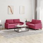 Juego de sofás con cojines 2 piezas terciopelo rojo tinto de , Sofás - Ref: Foro24-3201500, Precio: 404,89 €, Descuento: %