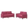 Sofa set with cushions 2 pieces red velvet by , Sofas - Ref: Foro24-3201500, Price: 391,50 €, Discount: %