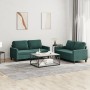 Juego de sofás con cojines 2 piezas terciopelo verde oscuro de , Sofás - Ref: Foro24-3201498, Precio: 478,85 €, Descuento: %