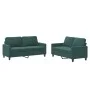 Juego de sofás con cojines 2 piezas terciopelo verde oscuro de , Sofás - Ref: Foro24-3201498, Precio: 463,53 €, Descuento: %
