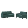Juego de sofás con cojines 2 piezas terciopelo verde oscuro de , Sofás - Ref: Foro24-3201498, Precio: 478,85 €, Descuento: %