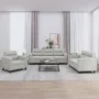 Set Sofas mit Kissen 3 Stück hellgrauer Mikrofaserstoff von , Sofas - Ref: Foro24-3202291, Preis: 840,70 €, Rabatt: %