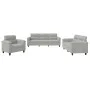 Juego de sofás con cojines 3 piezas tela microfibra gris claro de , Sofás - Ref: Foro24-3202291, Precio: 840,70 €, Descuento: %