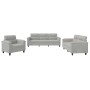 Juego de sofás con cojines 3 piezas tela microfibra gris claro de , Sofás - Ref: Foro24-3202291, Precio: 855,75 €, Descuento: %