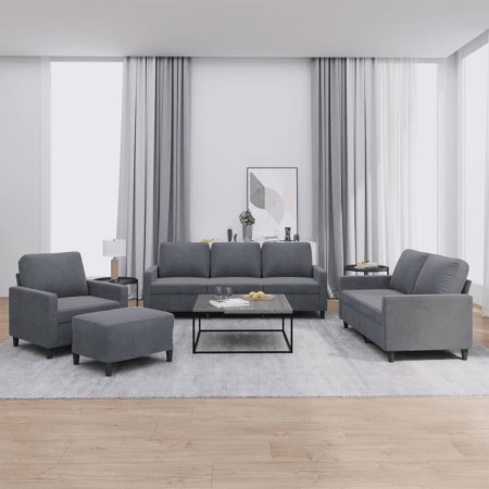 Juego de sofás con cojines 4 piezas terciopelo gris oscuro de , Sofás - Ref: Foro24-3201487, Precio: 647,50 €, Descuento: %