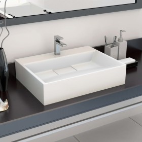 Lavabo 50x38x13 cm resina mineral/mármol blanco de vidaXL, Lavabos - Ref: Foro24-144063, Precio: 128,07 €, Descuento: %
