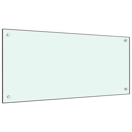Protección salpicaduras cocina vidrio templado blanco 90x40 cm de vidaXL, Herramientas y utensilios de cocina - Ref: Foro24-2...