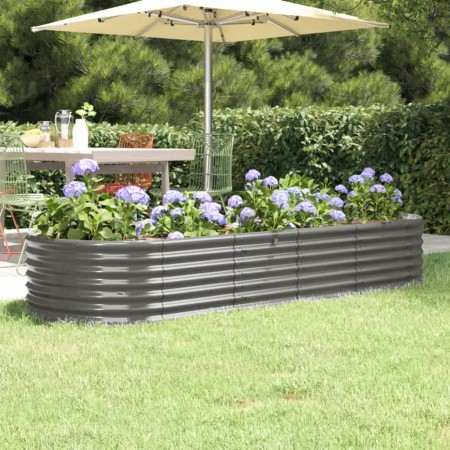Jardinera arriate acero recubrimiento polvo gris 224x80x36 cm de , Maceteros y jardineras - Ref: Foro24-318919, Precio: 59,73...