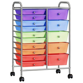 Carrito de almacenaje portátil XXL 15 cajones plástico multicolor de , Carretillas de carga - Ref: Foro24-320410, Precio: 117...