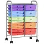 Portable storage cart XXL with 15 plastic drawers in multiple colors. by , Cargo forklifts - Ref: Foro24-320410, Price: 116,3...