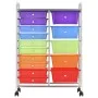 Portable storage cart XXL with 15 plastic drawers in multiple colors. by , Cargo forklifts - Ref: Foro24-320410, Price: 116,3...