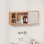 Armario con espejo madera maciza nogal 80x17x34 cm de , Tocadores de baño - Ref: Foro24-350368, Precio: 59,81 €, Descuento: %