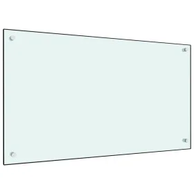 Protección salpicaduras cocina vidrio templado blanco 90x50 cm de vidaXL, Herramientas y utensilios de cocina - Ref: Foro24-2...