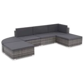 Set aus 6-teiligen Gartensofas und Kissen, synthetisches Rattangrau von , Gartensets - Ref: Foro24-44432, Preis: 502,03 €, Ra...
