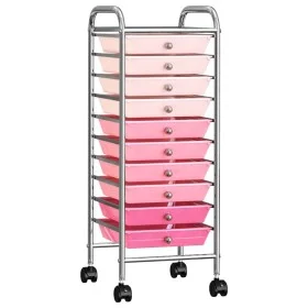 Carrito de almacenaje portátil 10 cajones plástico ombre rosa de , Carretillas de carga - Ref: Foro24-320404, Precio: 71,61 €...