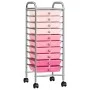 Carrito de almacenaje portátil 10 cajones plástico ombre rosa de , Carretillas de carga - Ref: Foro24-320404, Precio: 71,61 €...