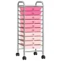 Carrito de almacenaje portátil 10 cajones plástico ombre rosa de , Carretillas de carga - Ref: Foro24-320404, Precio: 71,61 €...