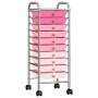 Carrito de almacenaje portátil 10 cajones plástico ombre rosa de , Carretillas de carga - Ref: Foro24-320404, Precio: 67,98 €...