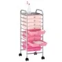 Carrito de almacenaje portátil 10 cajones plástico ombre rosa de , Carretillas de carga - Ref: Foro24-320404, Precio: 71,61 €...
