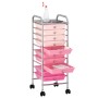 Carrito de almacenaje portátil 10 cajones plástico ombre rosa de , Carretillas de carga - Ref: Foro24-320404, Precio: 67,98 €...