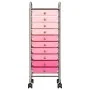 Portable storage cart with 10 plastic drawers in pink ombre by , Cargo forklifts - Ref: Foro24-320404, Price: 71,61 €, Discou...